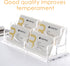 SANRUI Clear Horizontal Business Card Holder Stand - Acrylic Desktop Display Organizer for 240 Cards, 2 Tier 4 Pocket