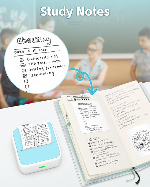 Sticker Printer, Printpods Mini Bluetooth Inkless Printer for Stickers, Portable Thermal Printer for DIY