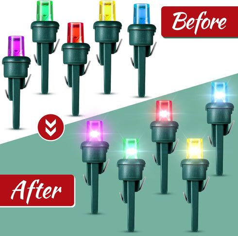 Honoson 120 Count 5 mm Bulbs Bulbs Bulb) Winter LED Replacement Bulk Wide Angle Winter LED Light String Replacement
