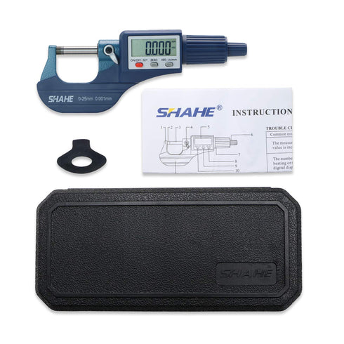 Digital Outside Micrometer 0-25mm / 0-1", Metric & Inch, 0.00005" Resolution