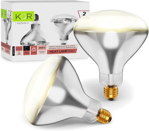 250R40/1 250-Watt, R40 Bulb, E26 120V, 6,000 (Pack 2-Clear-Heat Incandescent Reflector, Clear Head Lamp, Heat Flood
