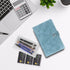 FYY Leather A6 Binder, 6 Ring Notebook, Refillable with Pockets, Blue PU Leather Travel Cover