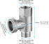 3/8 x 1/2 Adapter T Connector Valve, ADD-A-Tee 3 Way Valve Compression Fitting for Bidet Hose, Stainless Steel