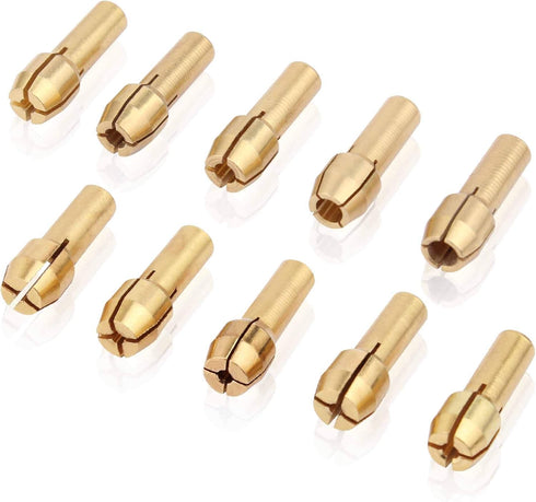 TOMALL Brass Collet Mini Electric Grinder Quick Change Drill Chuck Bit Set, 0.5-3.2mm, Pack of 10