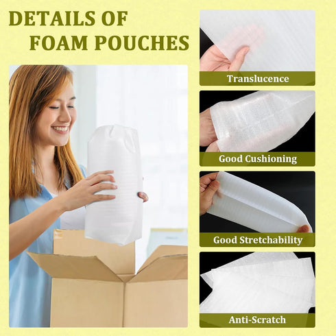 YGPHO 100PCS 12"x16" Packaging Packing Packing, Cushion Foam Pouches, Moving and Supplies for Dishes and Fragile Item