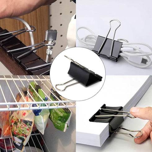 Extra Large Binder Clips - 2.4 Inch (60 Pack) Big Paper Clips for Office and Home Supplies, Black