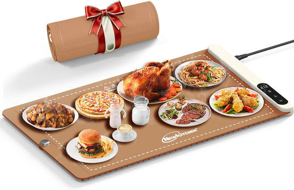 Warming Mat for Food, 24"x15" Food Warming Mat 6 Temperature & Timer