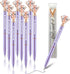 LADY&HOME 10 Pcs Bridesmaid Pens, Large Diamond Crystal Metal Ballpoint Pens for Women Wedding Bridal Shower Favors