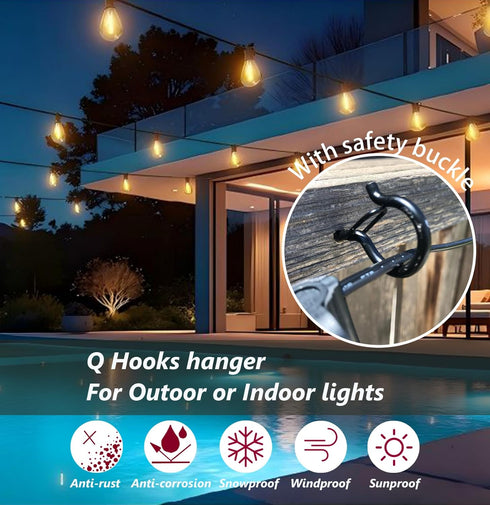 55 Pack, String Lights Screw Hooks for Hanging, Ceiling Hooks for Hanging Solar,Outdoor String Lights, Plant Hangers