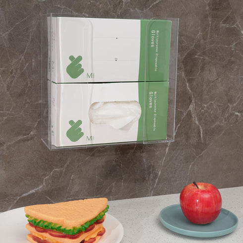 Cq Acrylic Clear Mask Dispenser, Wall Floating Glove Rack and Glove Box Dispenser Holder, Pack of 1