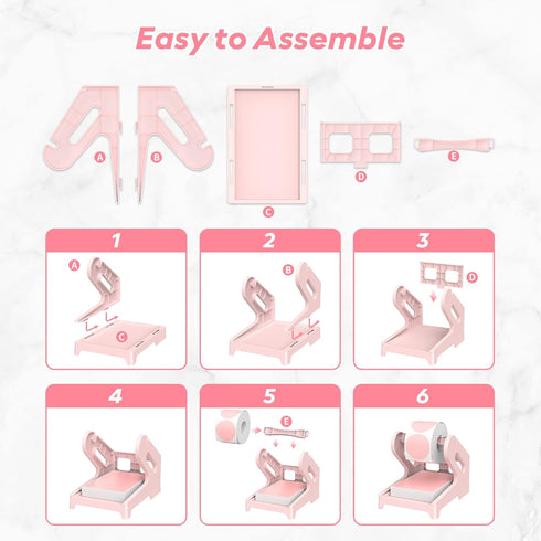 Thermal Label Holder - Desktop Printer Accessory for Rolls and Fanfold Labels, Shipping Label Stand for Home Office