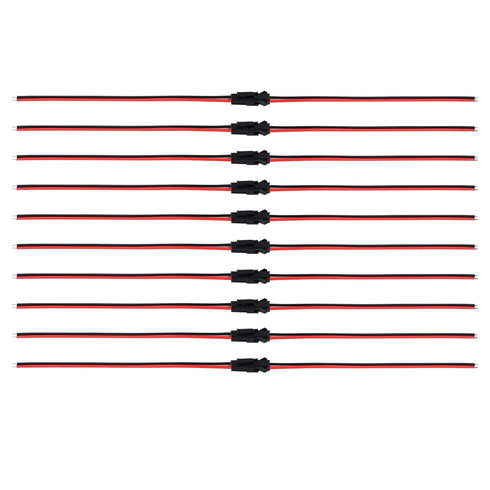 22 AWG JST SM 2 Pin Plug; Male and Female Connector Adapter; 135 mm Electrical Cable Wire; 20 Pairs