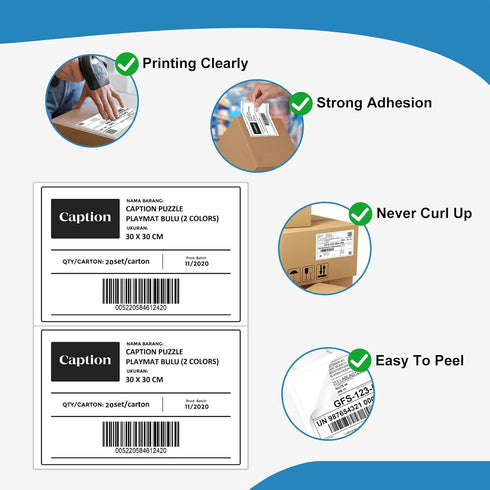 Half Sheet Self Adhesive Shipping Labels, 8.5" x 5.5", White Blank Mailing Labels, 25 Sheets, 50 Labels