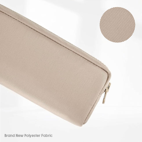 Big Capacity Pencil Case, Pure Color Pen Pouch with Zipper for Adult Officers, Stationary Storage Bag (Khaki)