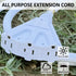 YOJOE White 8 ft Outdoor Extension Cord Multiple Outlets 3 Prong - 16/3 SJTW Waterproof Power Extension Cable