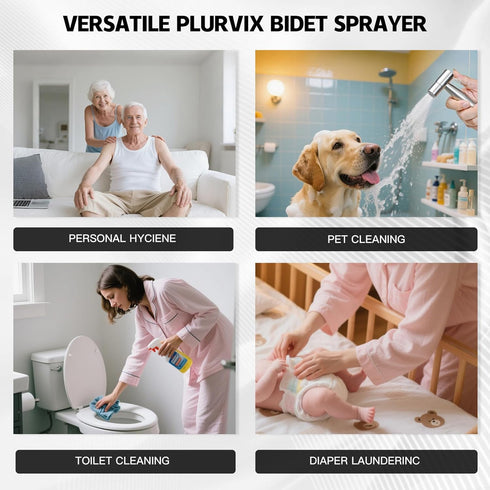 SassyAstra 2Pack Handheld Toilet Bidet Sprayer Adjustable Water Pressure, with Hose, Feminine & Pet Wash Kit, Bathroom