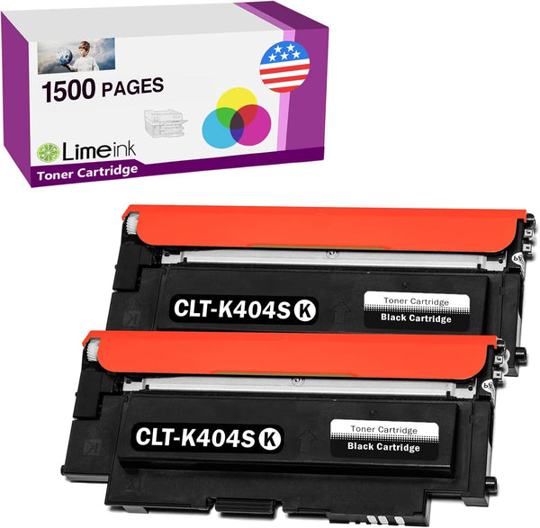 Limeink 2 Compatible Toner Cartridges for Samsung K404S 404 404s (Black) Replacement for CLT K404S C430W Xpress c480fw