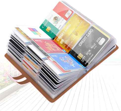 Padike RFID Credit Card Holder, Business Card Organizer with 96 Card Slots, Pink, Credit Card Protector