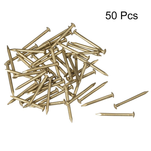 uxcell Small Tiny Brass Nails 1.2x15mm for DIY Decorative Pictures, Wooden Boxes, 50pcs Household Accessories