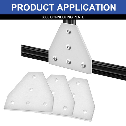 12pcs 3030 Brackets T Plate Connector Joint Plate, T Slot Hardware V Slot Accessories for 3030 Aluminum Extrusion
