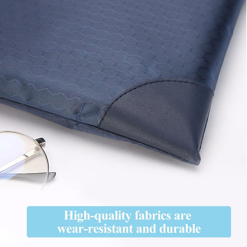 M&G Zipper Pouch with Handle, 12x15 in Large Pocket File Bag, A4 Document Storage Bag (Blue)