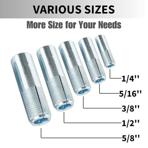 Drop-in Anchors, 20 PCs 5/16 Inch Zinc-Plated for Concrete, Secure Mounting, Easy Installation for Home and Outdoor