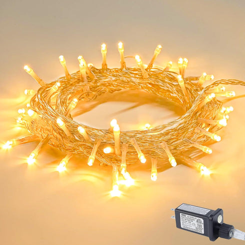 Wotilzeen 200LED 60FT Warm White LED Christmas Tree String Lights Outdoor Waterproof Twinkle