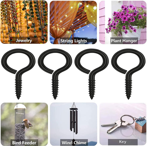 Axe Sickle Black 1 Inch Metal Screw Eye Pins Hooks Mini for DIY Jewelry Making, 100 Pcs