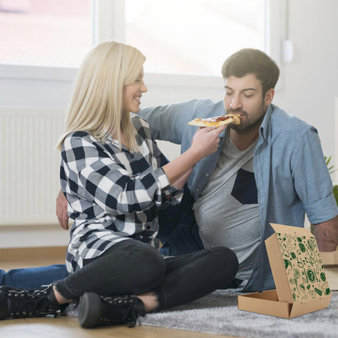 Pizza Boxes, 15 Pack 7.3 x 7.3 x 1.6" Kraft Corrugated Takeout Boxes for Food Delivery and Gift Packing
