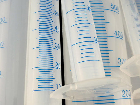 Plastic Transparent Blue Line Liquid Graduated Measuring Cylinder Lab Test Tube - 10ml / 25ml / 50ml / 100ml / 250ml /