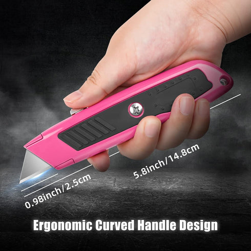 2 Pack Package, DIYSELF Box Cutter Retractable Heavy Duty Utility Knife, Ergonomic Razor Knife for Warehouse, Office