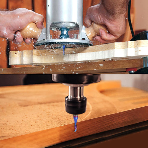 Solid Carbide Single Flute End Mill, 1/4” Shank Upcut CNC Spiral Router Bit for Aluminum, Plastic, Acrylic