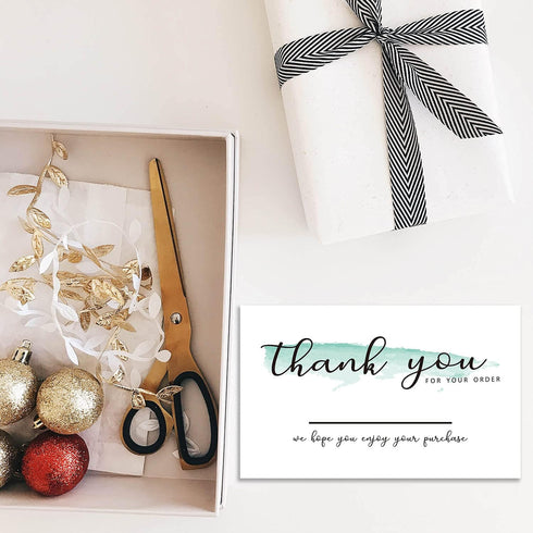 TENTADO 50 2 3.5 Inch Thank You for Order Cards, Thank You For Supporting My Small Business Cards, Customer Thank You