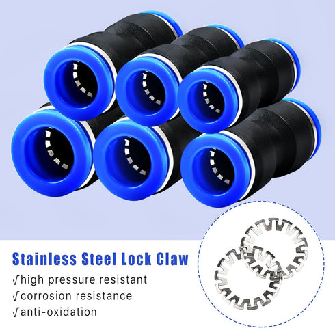 120 Pcs Straight Push Connectors - 4 6 8 10 12 mm Air Hose Fittings Quick Release Pneumatic Connectors