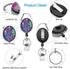 Xoqo Heavy Duty Retractable Badge Reel, Crystal Glass Badge Holder with Belt Clip, 3 PACK for Office Workers