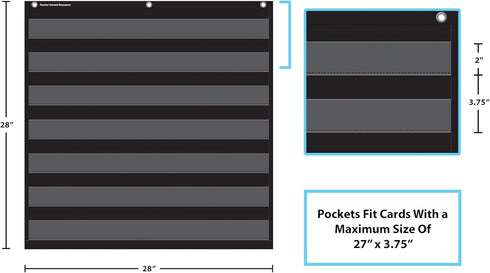 Teacher Created Resources Black 7 Pocket Chart, 20740