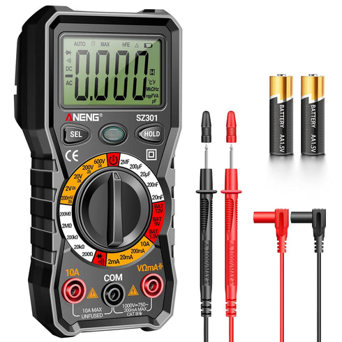 ANENG Digital Multimeter with Case, DC AC Voltmeter, Ohm Volt Amp Meter for Household and Automotive