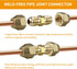 2 Packs AC Copper Pipe Extension Joint Connectors, 3/8-Inch Air Conditioning Pipe Coupling Adapters with Flare Nuts