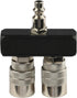FORNAX 2-Way Straight Air Manifold Splitter with 2 Couplers and 1/4" NPT Male Plug