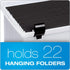Pendaflex Portable File Box, Frosted White with Hinged Lid and 3 Black Letter Size Hanging Folders Included