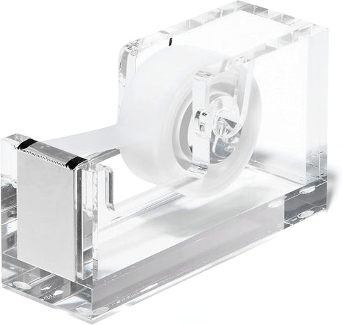 OfficeGoods Modern Acrylic Tape Dispenser - Non-Slip Rubber Holder, Perfect for Home, School or Office Desk, Holds Tape