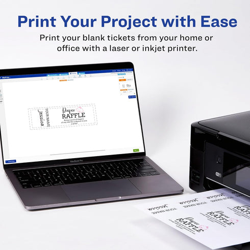Avery Printable Tickets, 2-1/8" x 5-1/2", Laser/Inkjet, 200 Total for Raffle Tickets (16431)