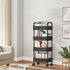 4 Tier Rolling Cart with Wheels, Black Kitchen Cart, Bathroom Carts with Handle, Bedroom Storage Carts, Plastic Storage
