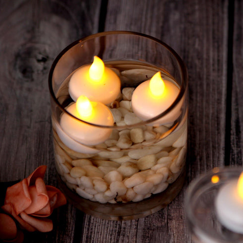 12 Pack IMAGE Floating Candles, Flameless Floating LED Tea Lights Waterproof Tealight Candles for Wedding Party Spa