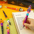 Halloween Beadable Pens, Plastic Bead Pens with 12 Pcs Silicone Beads, Pumpkin Bat Skull for Halloween Gifts