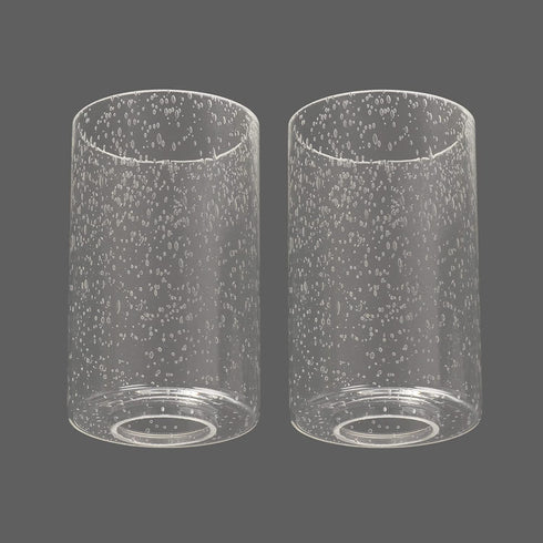 2 Pack 1-5/8-Inch G0004 Clear Seeded Glass Shade, Cylinder Light Fixture Replacement Globe or Cover with Fitter