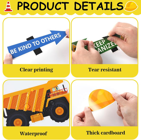 91 Pcs Construction Bulletin Board Decorations Road Cutouts Road to Success Bulletin Board Under Construction