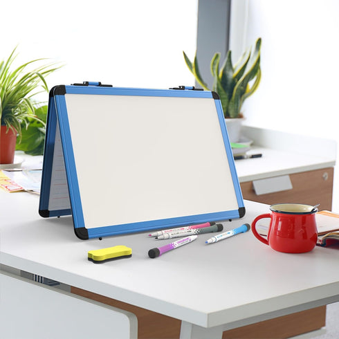 Dry Erase Board, 17x13 inch Magnetic Whiteboard, A3 Foldable Small with Lines, Perfect for Office, School, Home