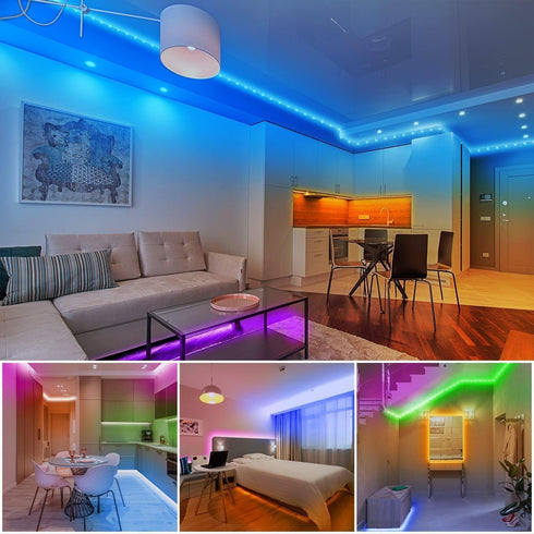 130ft(2 65.6ft), 24V dalattin Led Lights for Bedroom Rolls of Led Lighting with Remote&App Control, Color Changing Led