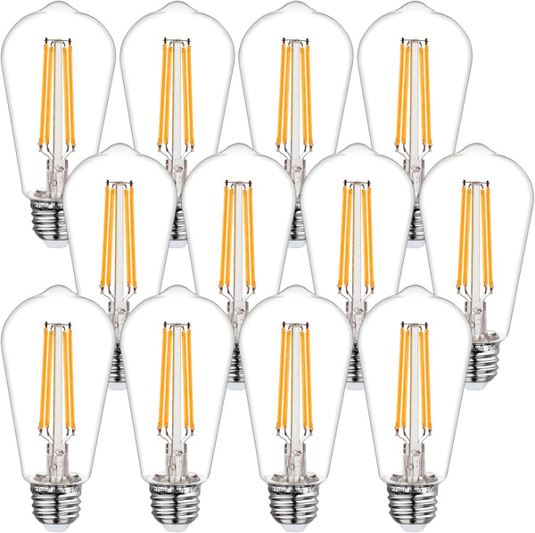 BORT ST58/ST19 Vintage LED Edison Bulbs, Warm White 2700K, Dimmable 6W Edison Light Bulbs, 60W Equivalent, 700LM, E26